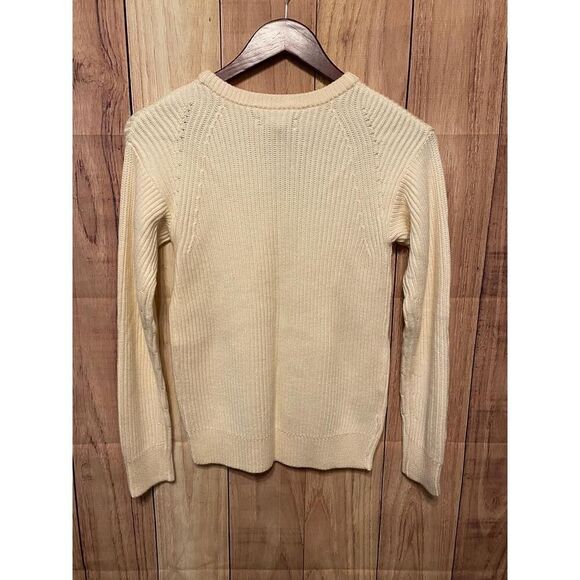 Ann Taylor Small/Petite Crew Neck Sweater NWT Cream Black Embellished Elegant - Picture 9 of 11